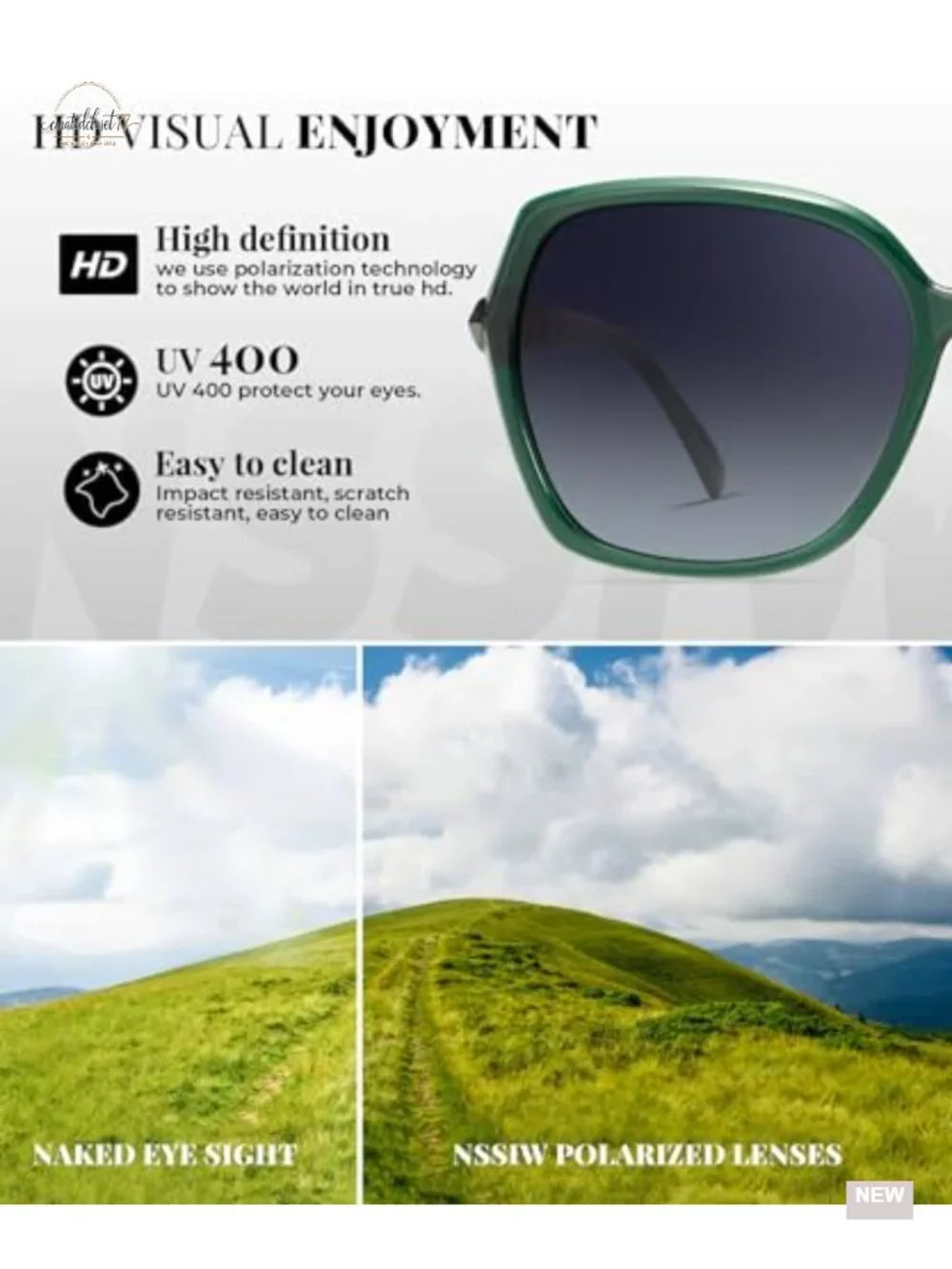 Polarized Sunglasses Women UV400 Protection Trendy Oversized Shades Gift